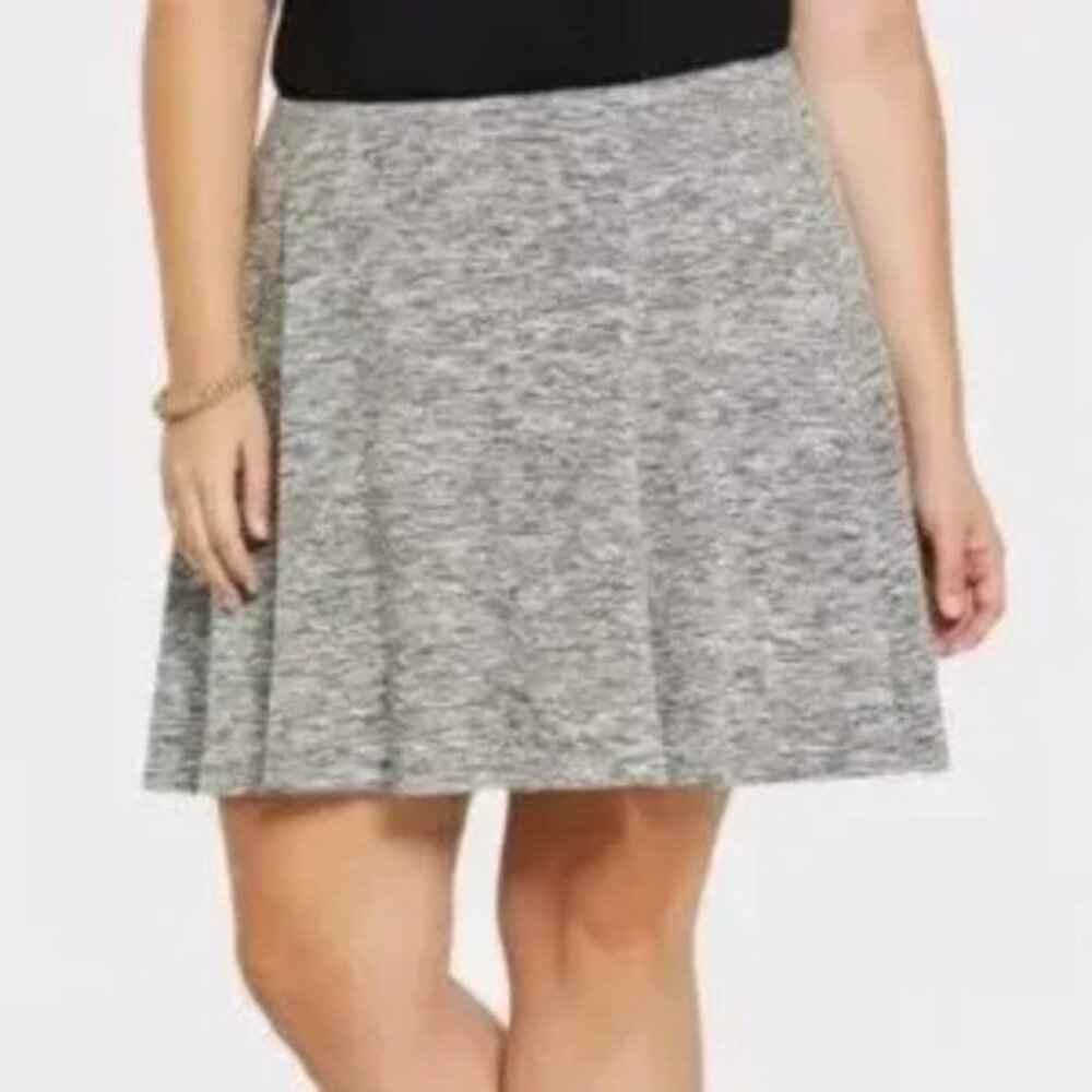 TORRID black white gray marled skater skirt elastic waist size 2X